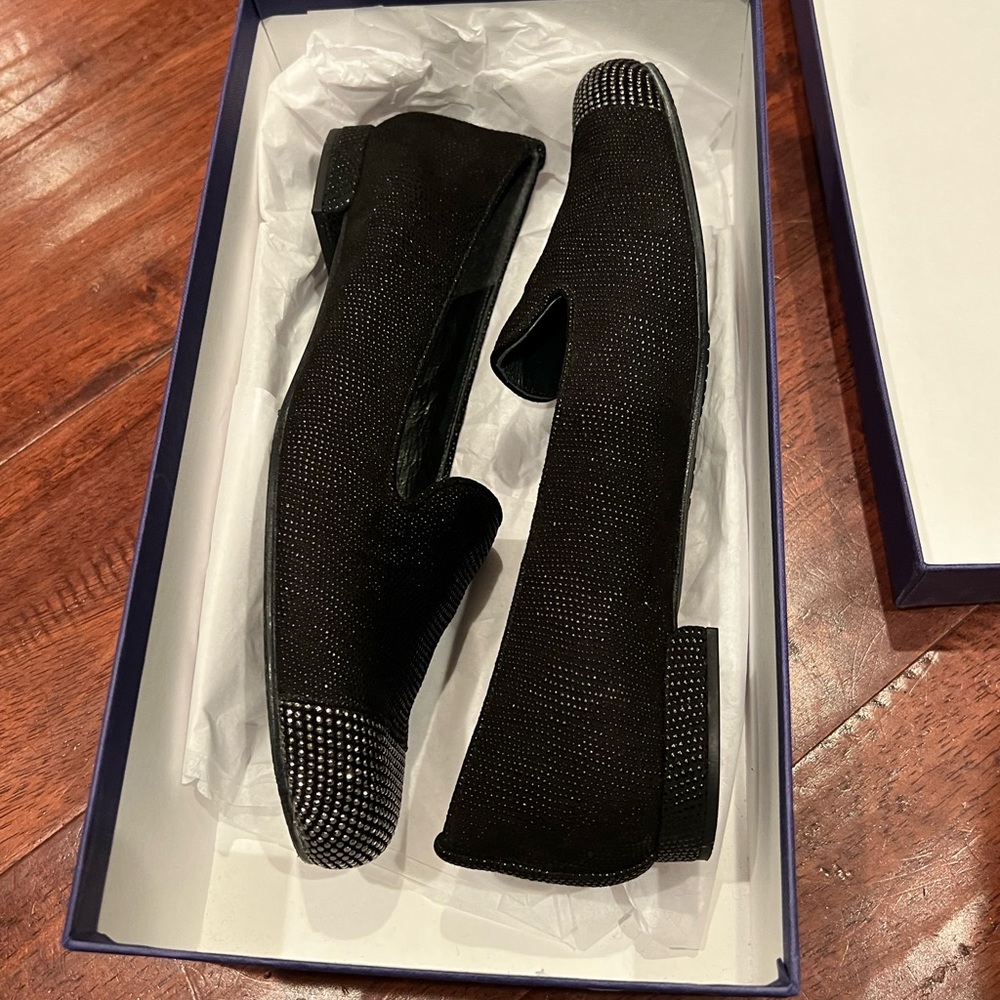 Nwt- Stuart Weitzman Black And Silver Flats - image 6